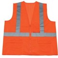 1284-O Orange Mesh Reflective Tape Class 2 Vest